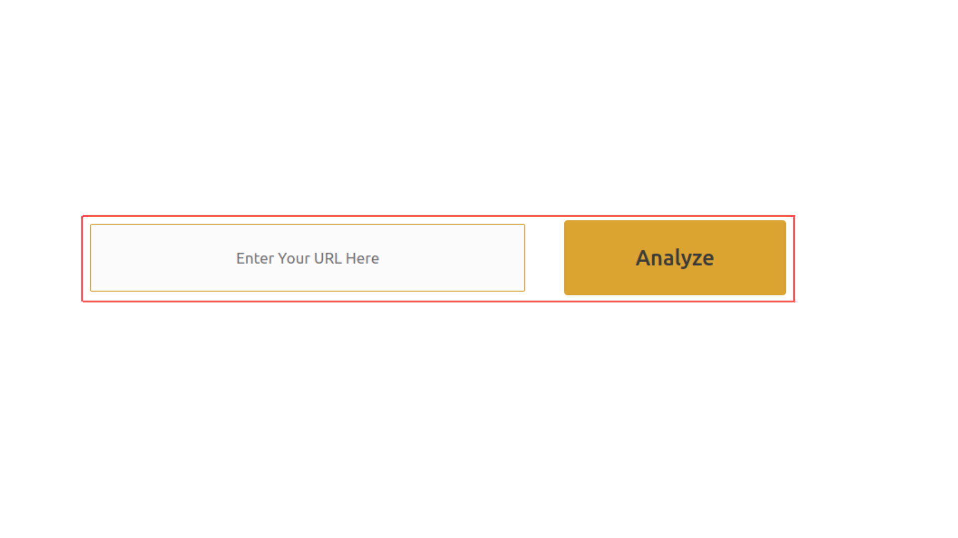 input your website URL in the box