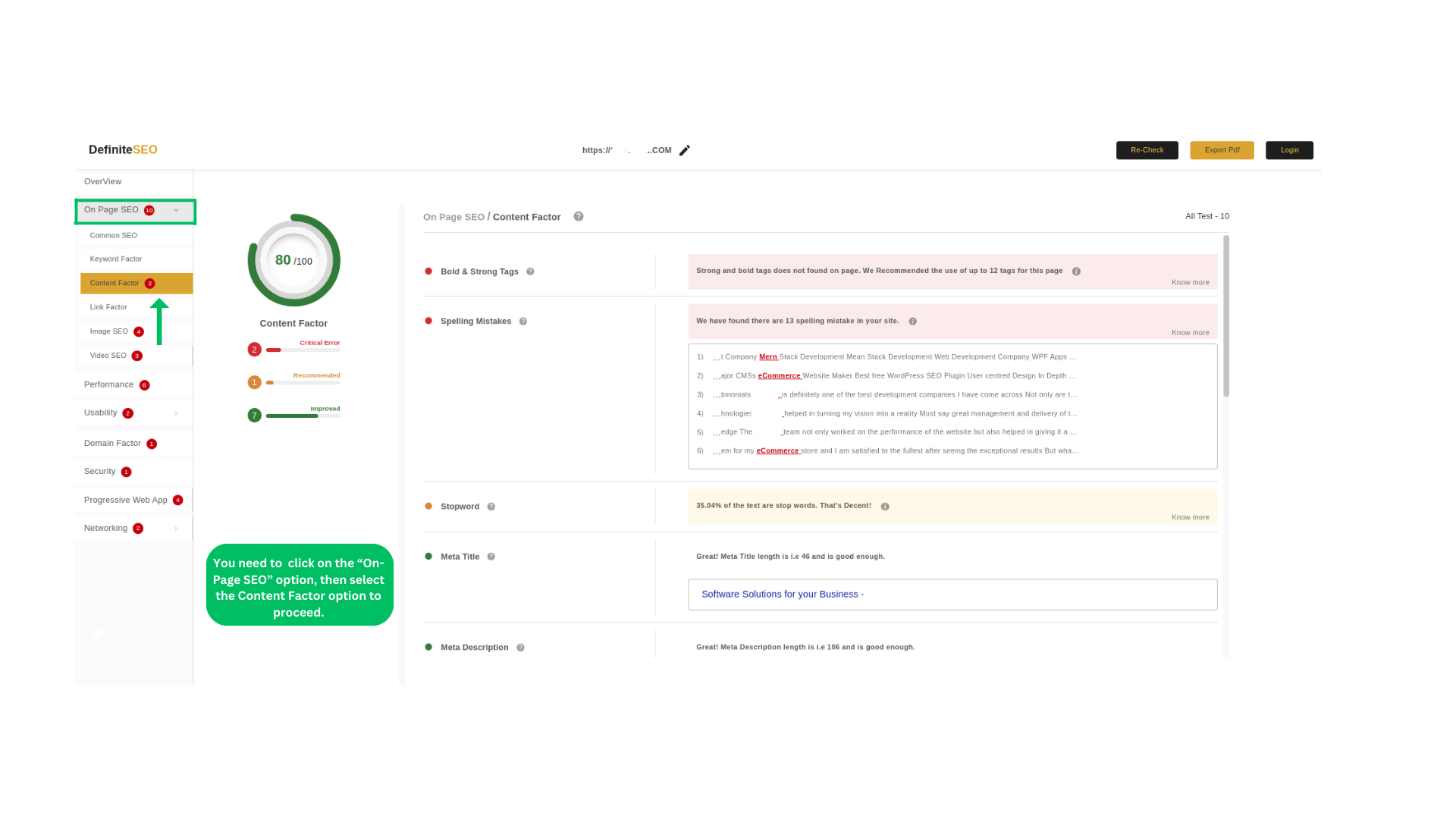 DefiniteSEO Analyze and Provide you the Content Length for SEO