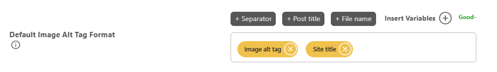 set default image alt tag format in definiteseo plugin