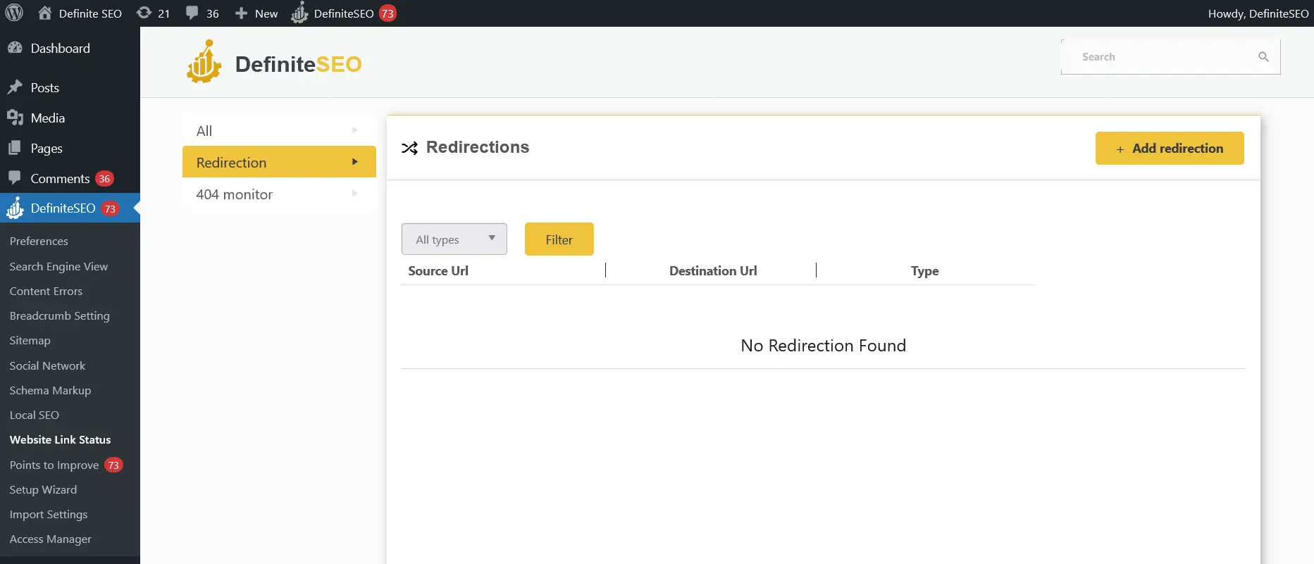 Website Link Status Analyze in Detail Redirection UI