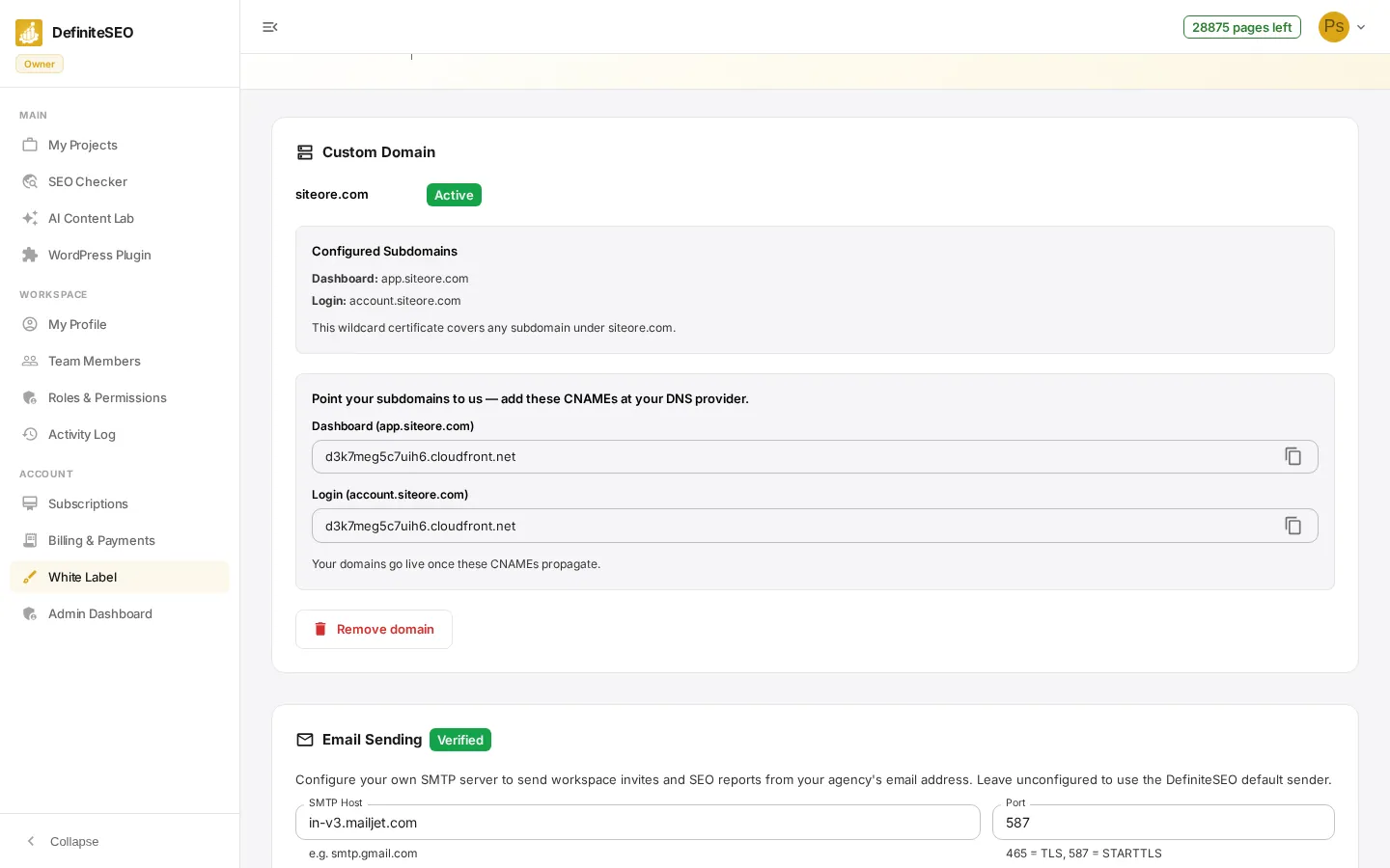White Label & Branding - Connect a custom domain