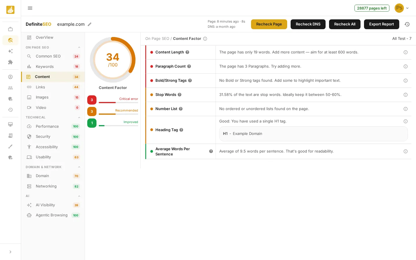 Your SEO Report - A Tour of Every Section - Content