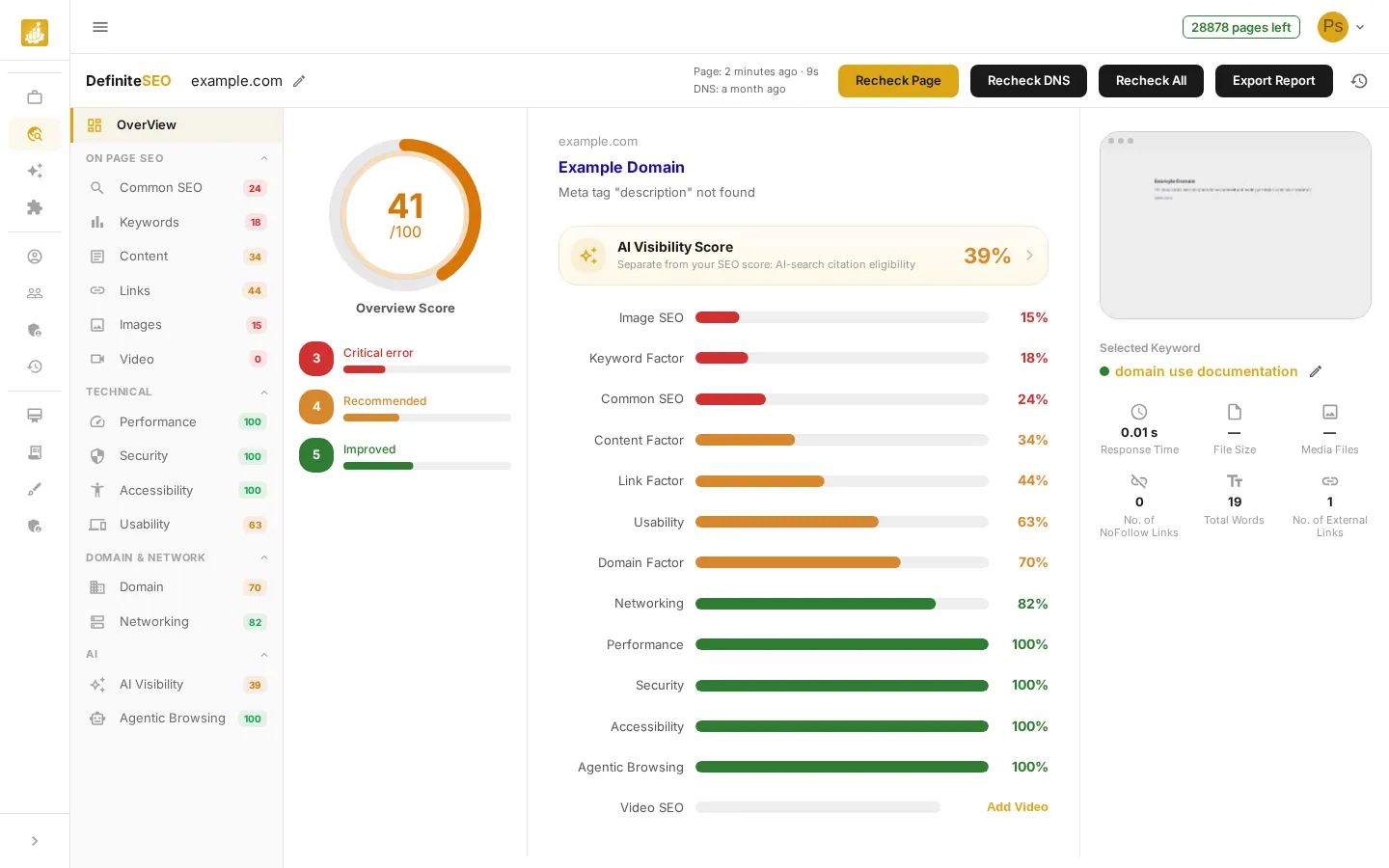 SEO Checker - Analyze Any Page in Seconds - Review your overall SEO score