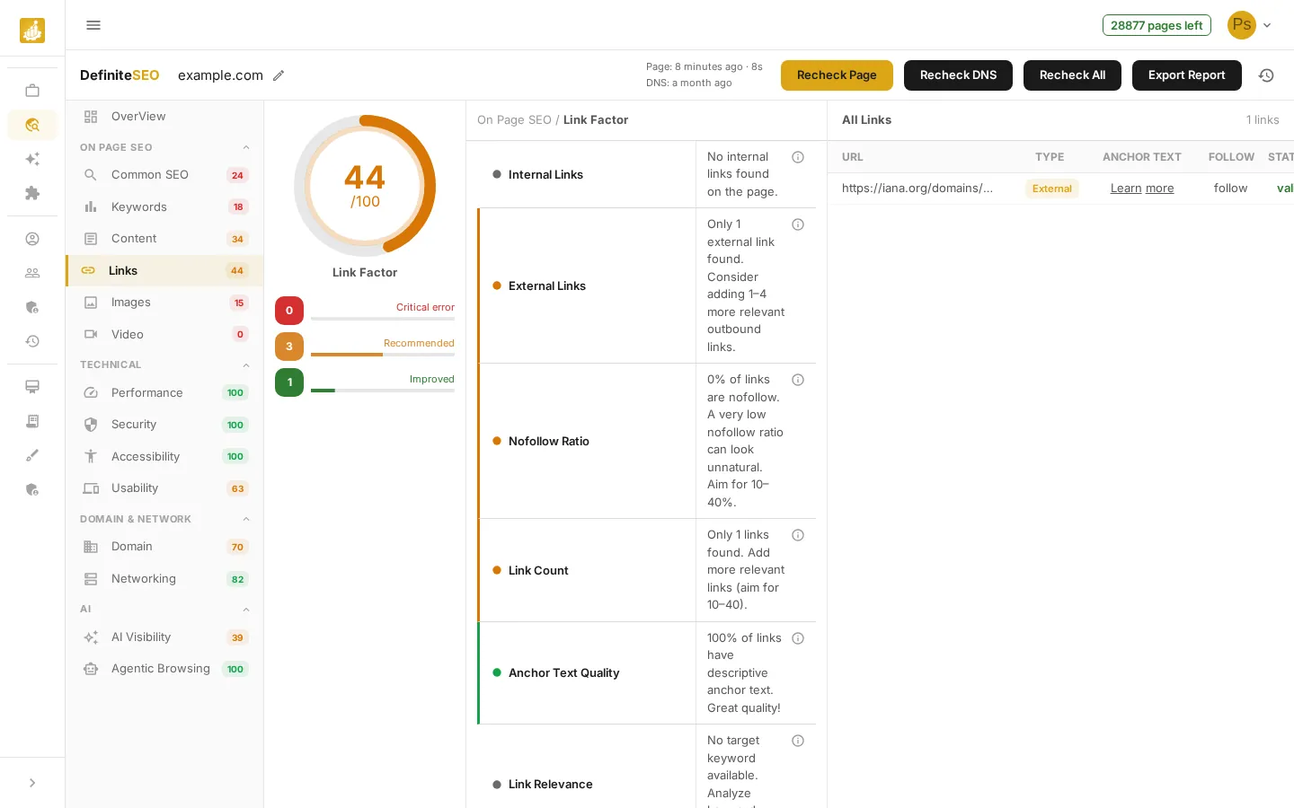 Your SEO Report - A Tour of Every Section - Links
