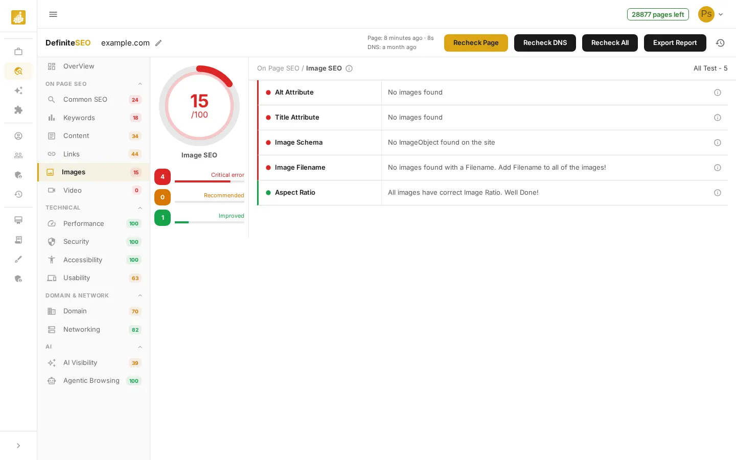 Your SEO Report - A Tour of Every Section - Images