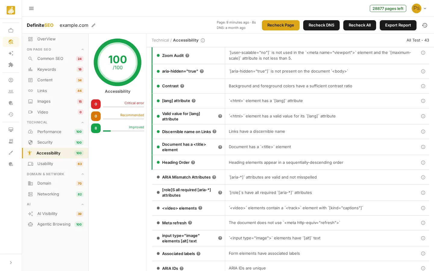 Your SEO Report - A Tour of Every Section - Accessibility