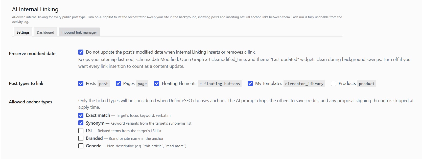 DefiniteSEO AI Internal Linking