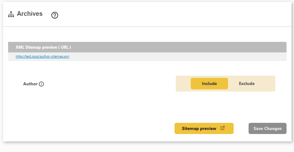 DefiniteSEO author archive sitemap setting