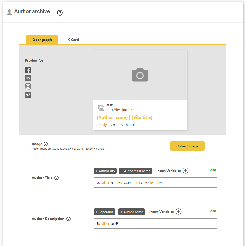 DefiniteSEO author archive Open Graph and X card social preview