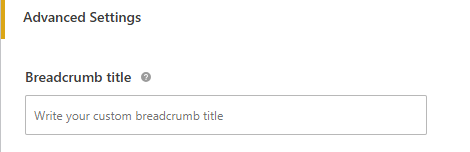DefiniteSEO per-post breadcrumb title field in the editor
