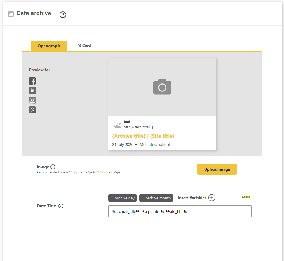DefiniteSEO date archive Open Graph and X card social preview