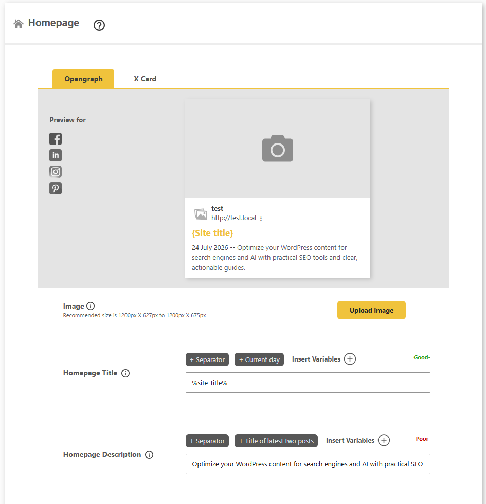 DefiniteSEO homepage Open Graph and X card social preview