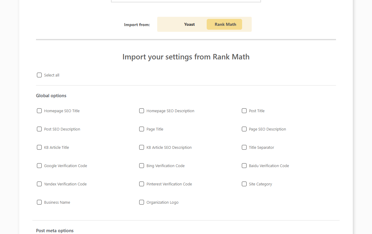 DefiniteSEO import from Rank Math