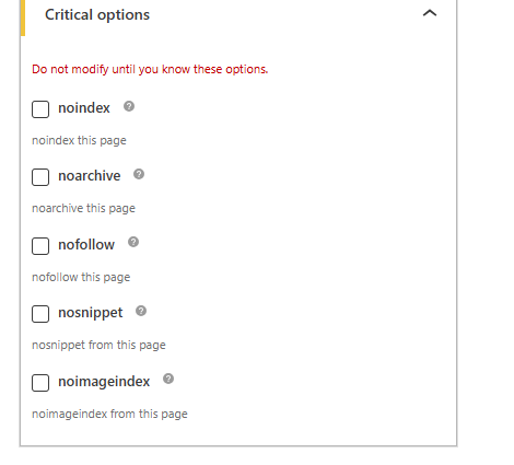 DefiniteSEO per-post robots meta noindex and nofollow options