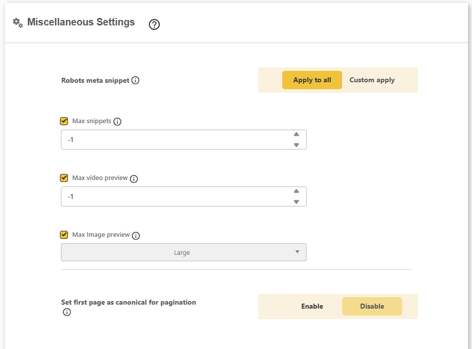 DefiniteSEO robots meta snippet and preview controls