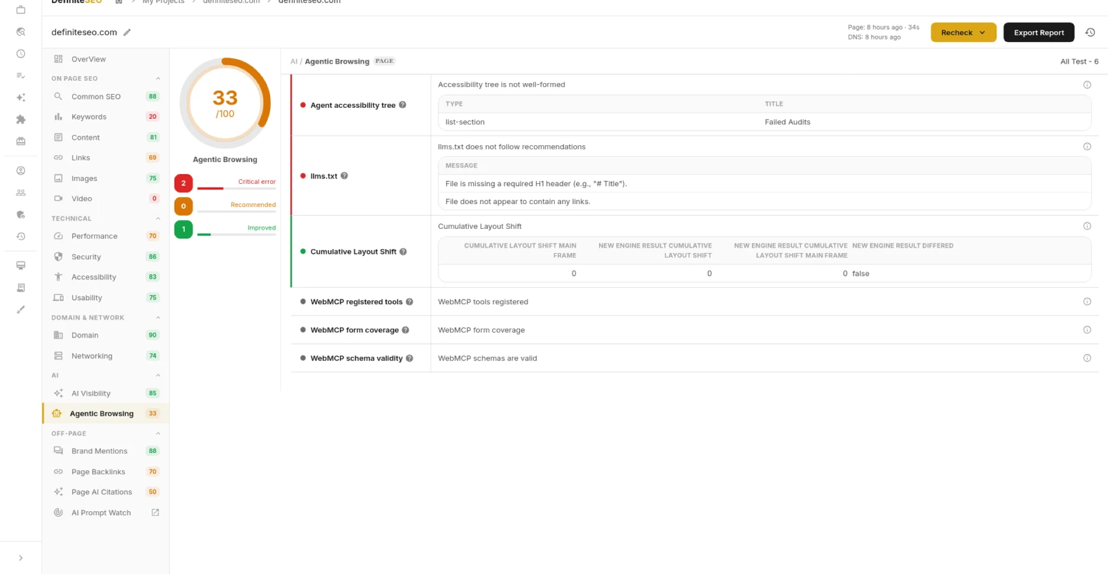 Agentic Browsing WebMCP and agent-readiness checks